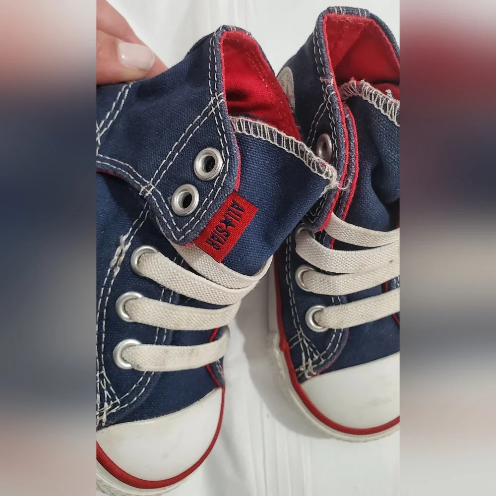 Converse All Star Kids High-Top Sneakers - Blue Red And Withe Sz‎ 5